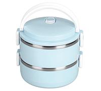 Alomejor Boîte à Déjeuner Thermique Empilable Isolée en Acier Inoxydable 304, Récipient pour Aliments Chauds, pour la Maison, le Bureau, L'école, 1 Pièce (Couche double Version 304 épaissie (bleu
