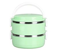 Alomejor Boîte à Déjeuner Thermique Empilable Isolée en Acier Inoxydable 304, Récipient pour Aliments Chauds, pour la Maison, le Bureau, L'école, 1 Pièce (Couche double Version épaissie 304 (vert