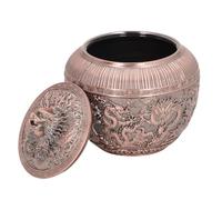 Alomejor Boîte à thé en Alliage Vintage, Récipient de Rangement Décoratif pour Armoire de Cuisine, Pot à thé Hermétique pour les Amateurs de, Récipient à de 4,8 Pouces pour la Décoration de la