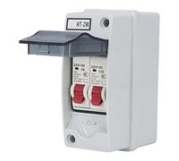 Alomejor Boîte de Distribution étanche IP65, Boîtier MCB Ignifuge Durable à 2 Voies pour Usage Extérieur, Matériau ABS (6A 32A)