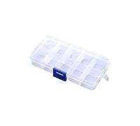 Alomejor Boîte de Rangement en Plastique Transparente Réglable pour L'organisation de Petits Objets Visibilité Claire pour Boucles D'oreilles Bagues Clous Colliers pour Bureau à Domicile Studio 10
