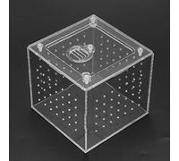 Alomejor Boîte en Acrylique pour élevage de Reptiles, Mangeoire Transparente Robuste pour Tarentules, Geckos, Grillons, Escargots, Bernard-l'ermite, 3,9x3,9x3,5 Pouces