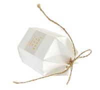 Alomejor Boîtes à Friandises, Boîte à Bonbons Hexagonale en Papier Kraft, Parfaites pour les Cadeaux de Mariage et les Fêtes Prénatales avec Suffisamment d'espace pour les Friandises (Papier blanc)