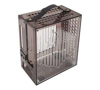 Alomejor Boîtier PC Miniature ITX, Boîtier de Bureau Compact et Portable pour Jeux DIY avec Panneaux en Acrylique Transparent 23x20,5x12cm (Black)