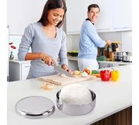 Alomejor Bol à Soupe en Acier Inoxydable, Bol D'assaisonnement Polyvalent, Design élégant pour la Cuisine à Domicile, Option de Repas Sûre et Saine (L)