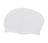 Alomejor Bonnet de Bain épais en Silicone à Haute élasticité avec Protection des Oreilles pour Enfants Adultes(Blanc)
