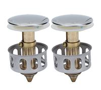 Alomejor Bouchon D'évier Pop-up Universel 2 Pièces pour Salle de Bain, Filtre de Vidange à Noyau de Rebond en Acier Inoxydable pour Protéger les égouts du Colmatage, pour Scène Applicable : Salle de