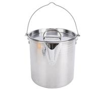 Alomejor Bouilloire de Camping Précise 1,2 L en Acier Inoxydable, Portable, pour Feu de Camp en Plein Air, Eau Bouillante, Randonnée Pique-nique