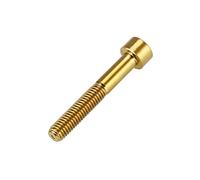 Alomejor Boulon de Tige de Casque de Vélo en Titane Filetage M6 30/35/40/50 Accessoire de Vélo à Vis Longue (Or)