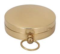 Alomejor Boussole Lumineuse de Style Montre de Poche en Laiton Rabattable pour L'alpinisme en Plein Air, Décoration de Bureau Portable étanche pour la Collection Artisanale
