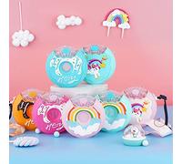 Alomejor Bouteille Néerlandaise 380 Ml de Fuite Mignonne de Fuite Portable BPA BPA Silicone Water PC Bouteille avec Sangle pour Voyager, Activités Plein Air (Arc-en-ciel bleu)