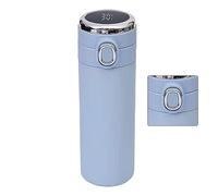 Alomejor Bouteille Thermique Intelligente à Double Couche en Acier Inoxydable, avec Affichage de la Température, pour les Voyages et les Activités de Plein Air, 420ml (BLUE)