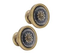 Alomejor Bouton de Poignée de Quincaillerie de Meubles Anciens Ronds, Poignée de Porte D'armoire Durable pour Armoires, Placards, Alliage de Zinc, 2 Ensembles (Cuivre Noir)