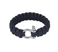Alomejor Bracelet de survie en extérieur en paracorde 550 en acier inoxydable Militaire Paracorde Bracelet pour randonnée, camping, aventure