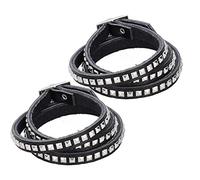 Alomejor Bracelet en Cuir Réglable, 2 Pièces, Bracelet Multicouche élégant, adapté aux Fêtes et aux Dates