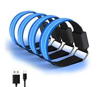 Alomejor Bracelet LED, Brassard de sécurité Réfléchissant Rechargeable par USB avec 3 Modes D'éclairage, Bande Réglable pour la Course à Pied, Le Cyclisme, Le Jogging, la Marche Nocturne, (1)