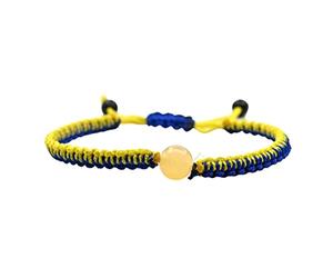 Alomejor Bracelet Ukraine 2Pcs avec Perles de Quartz Jaune Bleu, Bijoux de Drapeau Ukrainien Réglables Faits à la Main pour la Méditation de Yoga, Matériaux Haut de Gamme (Alomejoronvtrq6fkm-10339285)