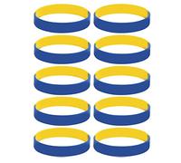 Alomejor Bracelets Ukraine, Drapeau National Couleurs Bleu et Jaune, 1,2 cm x 6,5 cm, Lot de 10 Pièces
