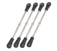 Alomejor Bras de Suspension Supérieur Arrière Réglable Biellette de Direction Supérieure Arrière en Métal et Plastique 93 à 102 Mm 4 Pièces Résistant à l'usure Installation Facile pour Camion de