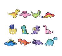 Alomejor Breloques de Chaussures de Dinosaure, 12 Pièces, Ornements de Pantoufles de Dessin animé Mignons Imperméables pour Enfants, Filles, Adolescents, Garçons, Femmes, Cadeaux pour