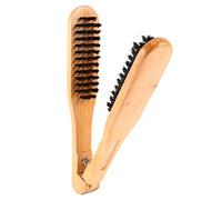 Alomejor Brosse à Lisser les Cheveux, Manche en Bois, Outil de Lissage Efficace, Double Brosse Antistatique pour Lisser les Types de Cheveux