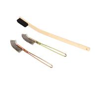 Alomejor Brosse de Nettoyage de Cage à Oiseaux, Brosse Durable à Manche Long de dureté Moyenne pour Le Nettoyage Quotidien, 3 Brosses pour Cages de Différentes Tailles pour L'approvisionnement en