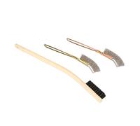 Alomejor Brosse de Nettoyage de Cage à Oiseaux, Brosse Durable à Manche Long de dureté Moyenne pour Le Nettoyage Quotidien, 3 Brosses pour Cages de Différentes Tailles pour L'approvisionnement en