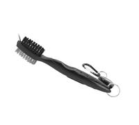 Alomejor Brosse pour Club de Golf, Poils en Acier Double Face et Poils Souples pour Un Nettoyage en Profondeur, avec Cordon Rétractable et Poignée Ergonomique pour Clubs de Golf (Black)
