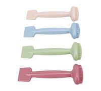 Alomejor Brosse pour Masque Facial à Double extrémité en Silicone, Poignée Ergonomique en ABS pour un Nettoyage Efficace du Visage, 4 Pièces