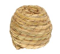 Alomejor Cabane à Oiseaux en Herbe Naturelle Tissée à la Main, Lieu de Repos Confortable pour Perruches, Perruches, Perroquets, Pinsons, Moineaux, Cadeau Parfait pour Nichoir