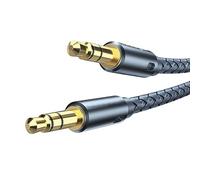Alomejor Câble Adaptateur Audio Mâle vers Mâle, Câble en Nylon tressé 3,5 Mm vers 2 M, Son Clair, Blindage, Résistance à l'usure de la Prise, pour Téléphones, Voitures, Haut-parleurs, écouteurs