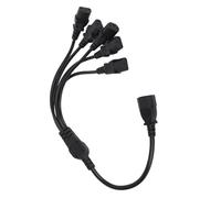 Alomejor Câble Adaptateur d'alimentation C14 à 5 X C13, Séparateur en Y Durable de Haute qualité pour Plusieurs Appareils, PVC 1,6 Pieds