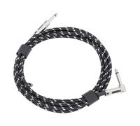 Alomejor Câble de Guitare tressé en Nylon de 6,5 Mm, clarté du Signal Améliorée pour les Musiciens, pour les Guitaristes, 3 Mètres (Ligne noire point blanc)