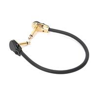 Alomejor Câble de Pédale de Patch de Guitare, Matériau en Laiton, Prise Dorée Noire 13 "pour les Amateurs de Musique