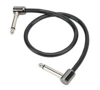 Alomejor Câble D'effets avec Connecteur Métallique, Cordon de Transmission à Angle Droit de 40CM, Câble Noir pour Guitare, Basse, Clavier, Amplificateur