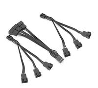 Alomejor Câble D'extension de Ventilateur 1 à 3, 3 Pièces, Connecteur Flexible, Adaptateur Séparateur pour Un Refroidissement Optimal de L'ordinateur, 14cm, PVC, 4 Broches