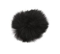 Alomejor Cache-vent Lavalier en Fourrure pour Microphone, Doux et Léger pour Enregistrement en Extérieur, Ouverture de 0,5 Cm, Fourrure Artificielle, 1 Pièce (BLACK)