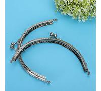 Alomejor Cadre de Sac à Main en Métal Poignée en Relief Rétro 15 Cm pour les Amateurs D'artisanat de Bricolage Argent 2 Pièces pour la Décoration de Sac à Main