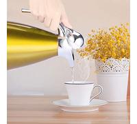 Alomejor Cafetière Isolée Sous Vide en Acier Inoxydable, pour Eau Chaude et Froide, Théière à Poignée en Alliage de Zinc (2L)