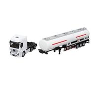 Alomejor Camion-citerne à Pétrole, Modèle de Véhicule de Transport de Jouet de Remorque de Tracteur en Alliage ABS 1:50 avec Pneus en Caoutchouc de Carrosserie Amovibles, pour Garçons (White)