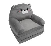 Alomejor Canapé-lit Pliable pour Enfants, en Peluche, Chat Mignon, Chaise pour Tout-Petits, pour Dormir, Lire, Gris, écoles Maternelles (3 Couches)