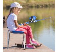 Alomejor Canne à Pêche et Moulinet pour Enfants, Combo Conception Télescopique Portable pour Adolescents, Léger et Portable