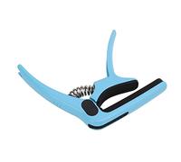 Alomejor Capodastre de Guitare en Métal, Large Application pour Basse Acoustique électrique, Mandoline, ukulélé, Banjo, avec Ressort et Support de Médiator à Rembourrage Doux (Macaron-bleu)