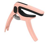 Alomejor Capodastre de Guitare en Métal, Large Application pour Basse Acoustique électrique, Mandoline, ukulélé, Banjo, avec Ressort et Support de Médiator à Rembourrage Doux (Macaron-rose)