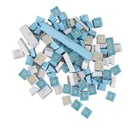 Alomejor Capuchons de Clavier, Design Ergonomique Transparent, Disposition étagée pour 104 Touches, Touches Rétroéclairées Compatibles pour Claviers Mécaniques et de Jeu (Bleu Blanc)