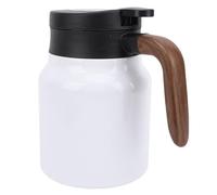 Alomejor Carafe à café Isolée Sous Vide en Acier Inoxydable, Conception étanche pour le Bureau et la Maison, capacité de 1000ml (WHITE)