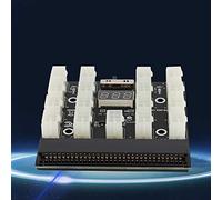 Alomejor Carte Adaptateur d'alimentation PCI-E 17x 6 Broches pour Serveur Minier avec Affichage LED, Convertisseur 12V 1600W Durable et Efficace