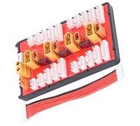 Alomejor Carte de Charge Parallèle XT60 XT30 RC, Prend en Charge 4 Paquets de Batterie Lipo 2S 8S avec Fusible 40 A et Connecteurs Plaqués Or, pour Pièces de Rechange de Modèles RC