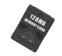 Alomejor Carte Mémoire de Console de Jeu pour, Carte de Stockage Durable 2 en 1 de Grande capacité pour les Joueurs, ABS Noir, Plug and Play, 1 unité (128MB)