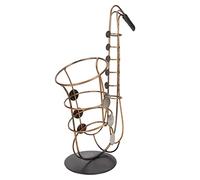 Alomejor Casier à Vin en Forme de Saxophone en Métal, Porte-Bouteille de Vin sur Pied Décoratif Rétro pour la Maison, la Cuisine et Le Bar, pour Les Amateurs de